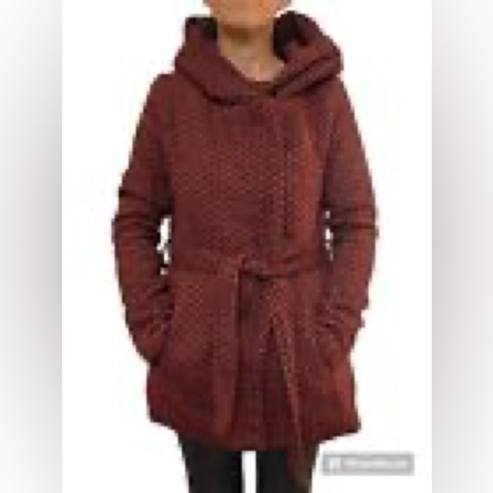 Mossimo Red Tweed Funnel Hood Wrap Coat - Picture 6 of 14